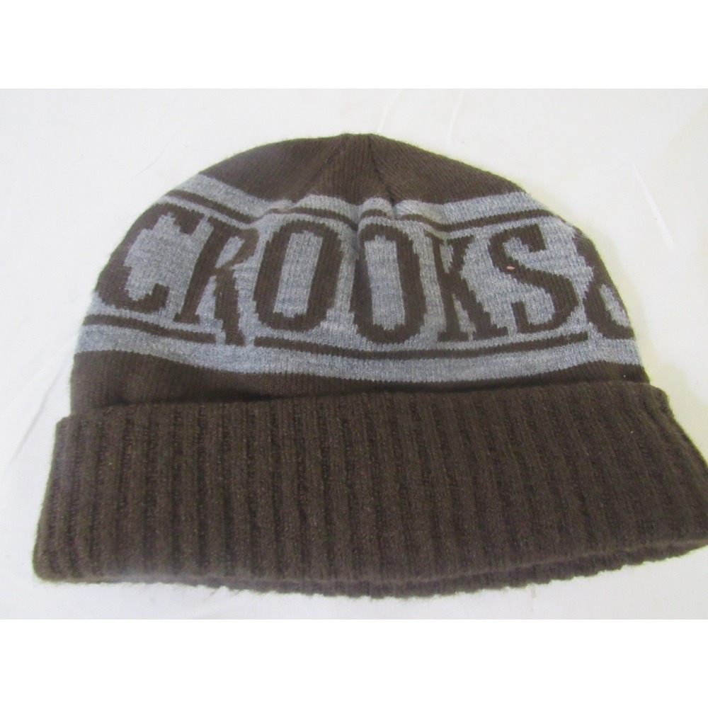 Crooks & Castles Green Gray Beanie Hat One Size Watch Cap Skull Cap Knit